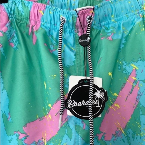 Boardies Apparel Color Splash Swim Shorts Lined Drawstring Waist Blue Pink Sz XL - Picture 5 of 15